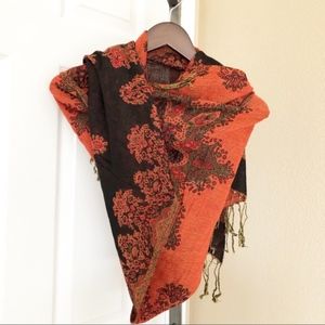 Pashmina Scarf Orange & Black